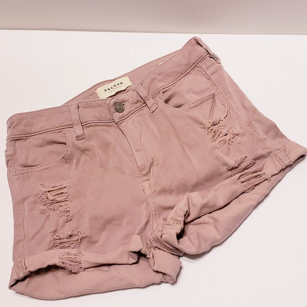 Pink stretchy shorts womens 27 (3)